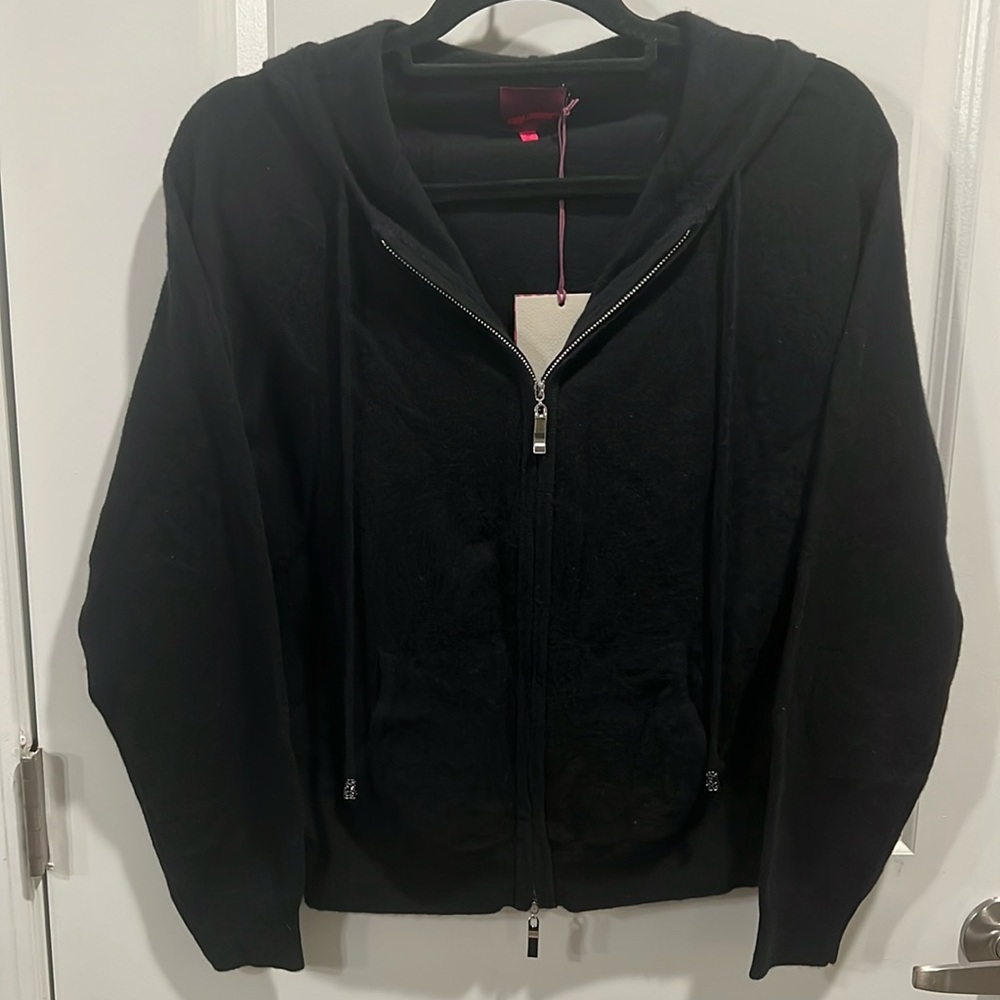 Black State Cashmere Zip Hoodie NWT